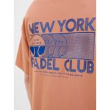 JACK & JONES - Shirt - Blauw - Koraal - Ronde Hals - Kwartmouw