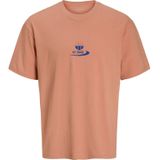 JACK & JONES - Shirt - Blauw - Koraal - Ronde Hals - Kwartmouw