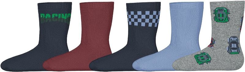 NAME IT - MINI - Huissokken - Donkerblauw/Multicolor - Set van 5