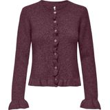 Onlrima - Vest - Gebreid - Lange Mouwen - Loose Fit - Knoopsluiting - Ruches