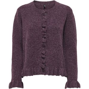 Onlrima - Vest - Gebreid - Lange Mouwen - Loose Fit - Knoopsluiting - Ruches