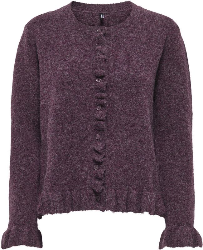 Onlrima - Vest - Gebreid - Lange Mouwen - Loose Fit - Knoopsluiting - Ruches