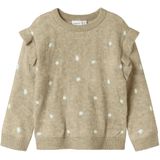 NAME IT MINI - Trui - Zacht - Lange Mouwen - Ronde Hals - Ruches op de Schouders