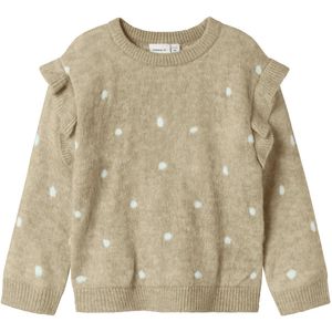 NAME IT MINI - Trui - Zacht - Lange Mouwen - Ronde Hals - Ruches op de Schouders