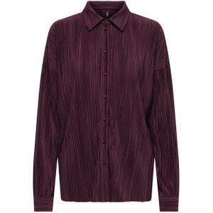 ONLY - ONLPERY - Blouse - Donkerrood - Lange Mouwen - Knoopsluiting