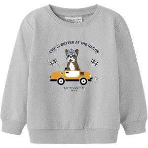 NAME IT - NMMROVAL - Sweatshirt - Goudgeel - Grijs Gemêleerd - Zwart - Wit