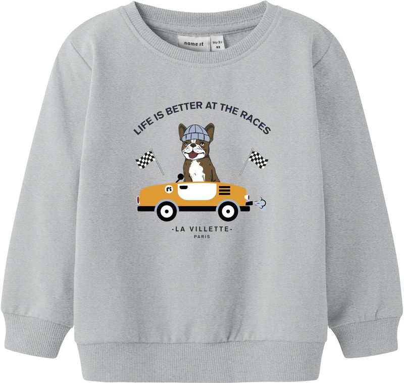 NAME IT - NMMROVAL - Sweatshirt - Goudgeel - Grijs Gemêleerd - Zwart - Wit