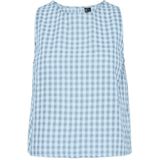 Blouse - Geruit - Katoen - Mouwloos - Normale Pasvorm