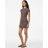 PIECES - PCMONIQUE - Minirok - Chocoladebruin/Wit - Slanke Pasvorm