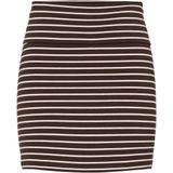 PIECES - PCMONIQUE - Minirok - Chocoladebruin/Wit - Slanke Pasvorm