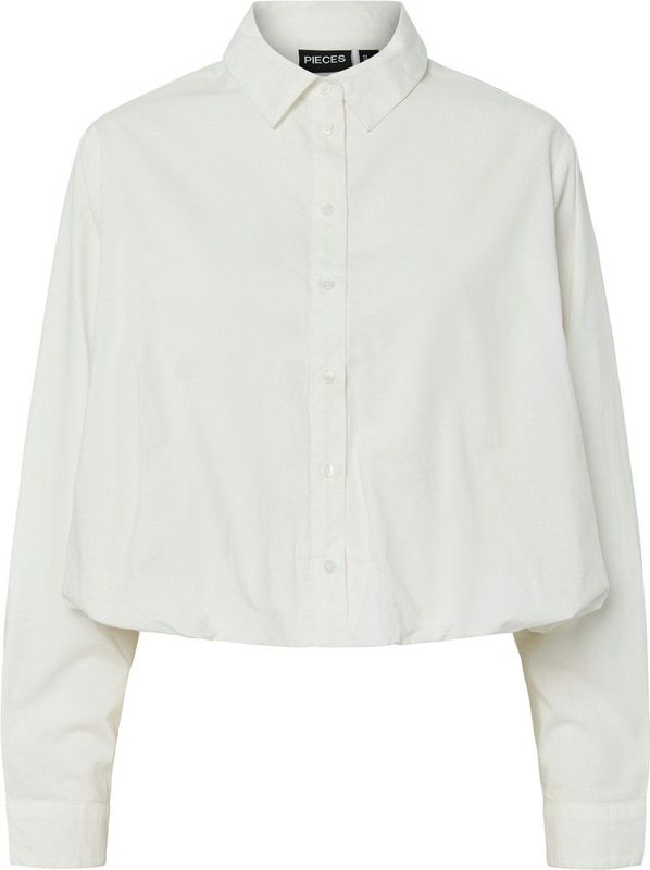 Pieces - Pcrosalie Ls Shirt Wvn Bc 17161683 - Blouse - Cloud Dancer