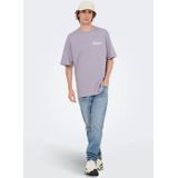 Onsfrank - T-shirts - Katoen - Korte Mouwen - Relaxed Fit - Bedrukt Detail