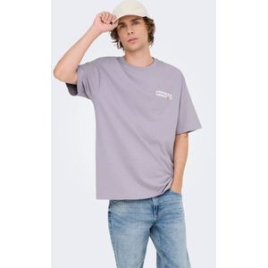 Onsfrank - T-shirts - Katoen - Korte Mouwen - Relaxed Fit - Bedrukt Detail