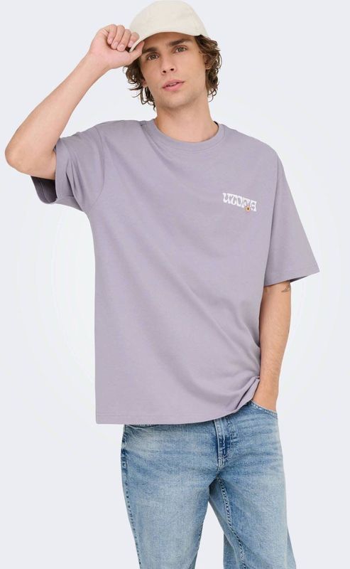 Onsfrank - T-shirts - Katoen - Korte Mouwen - Relaxed Fit - Bedrukt Detail