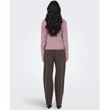 Only Dames longsleeve roze (Maat: M) - Streep - Halslijn: Ronde hals,