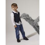 NAME IT MINI gilet met ruitdessin donkerblauw