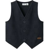 NAME IT MINI gilet met ruitdessin donkerblauw