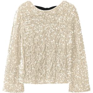 Blousetops - Strik Top - Geweven Stof - Lange Mouwen - Regular Fit