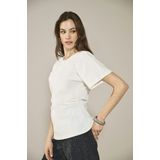 Only - Onlmarie Life Ruching Top - T-shirt - Cloud Dancer