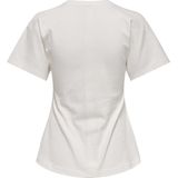 Only - Onlmarie Life Ruching Top - T-shirt - Cloud Dancer