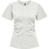 Only - Onlmarie Life Ruching Top - T-shirt - Cloud Dancer