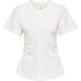 Only - Onlmarie Life Ruching Top - T-shirt - Cloud Dancer