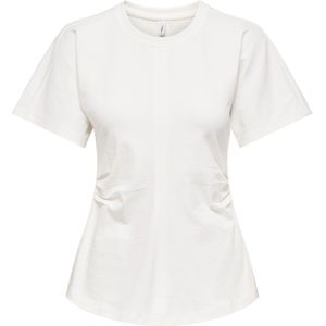Only - Onlmarie Life Ruching Top - T-shirt - Cloud Dancer