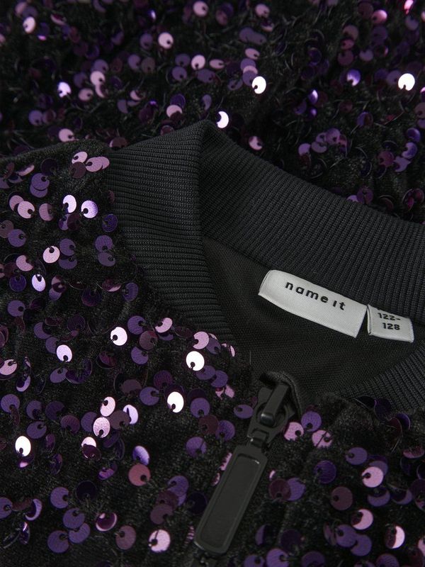 Pailletten - Bomberjack - Hoge Hals - Lange Mouwen