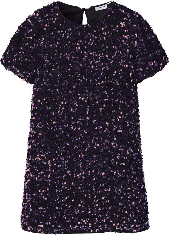 Pailletten Jurk - Fluweel - Knielengte - Korte Mouwen