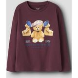 NAME IT - NKFRYCCAS - Shirt - Sand - Indigo - Bourgogne - Lange Mouwen