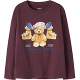 NAME IT - NKFRYCCAS - Shirt - Sand - Indigo - Bourgogne - Lange Mouwen