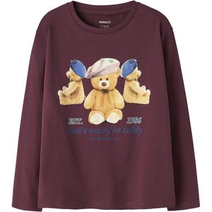 NAME IT - NKFRYCCAS - Shirt - Sand - Indigo - Bourgogne - Lange Mouwen