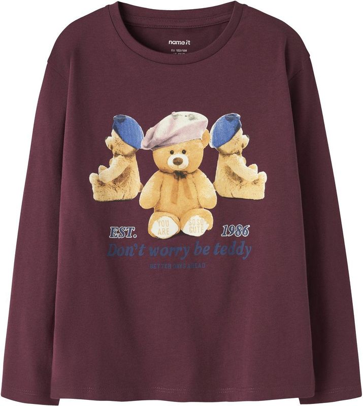 NAME IT - NKFRYCCAS - Shirt - Sand - Indigo - Bourgogne - Lange Mouwen