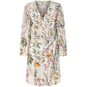 Jurk - Zwart - Viscose - V-Hals Lange Mouwen Volumineuze Mouwen