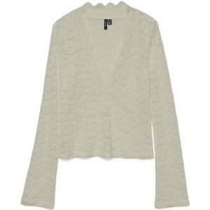 Vmdea - Top - V-Hals - Lange Mouwen - Kanten Detail - Tight Fit