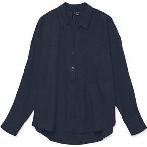 Vero Moda - Vmmelaney Queeny Ls Shirt Wvn Noos - Blouse - Navy Blazer