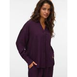 Vero Moda - Vmmelaney Queeny Ls Shirt Wvn Noos - Blouse - Wine Tasting
