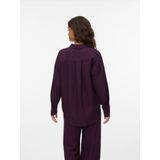 Vero Moda - Vmmelaney Queeny Ls Shirt Wvn Noos - Blouse - Wine Tasting