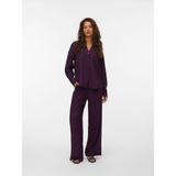 Vero Moda - Vmmelaney Queeny Ls Shirt Wvn Noos - Blouse - Wine Tasting