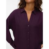 Vero Moda - Vmmelaney Queeny Ls Shirt Wvn Noos - Blouse - Wine Tasting