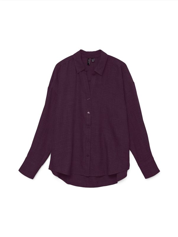 Vero Moda - Vmmelaney Queeny Ls Shirt Wvn Noos - Blouse - Wine Tasting