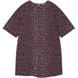 Jurk - Panterprint - Loose Fit - Halflange Mouwen - Ronde Hals - Knoopsluiting
