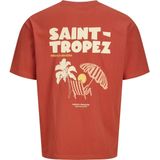 Jack & Jones Saint Tropez Shirt - Rood - Crème - 100% Katoen