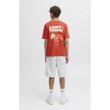 Jack & Jones Saint Tropez Shirt - Rood - Crème - 100% Katoen