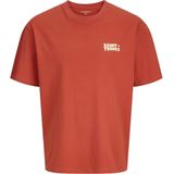 Jack & Jones Saint Tropez Shirt - Rood - Crème - 100% Katoen