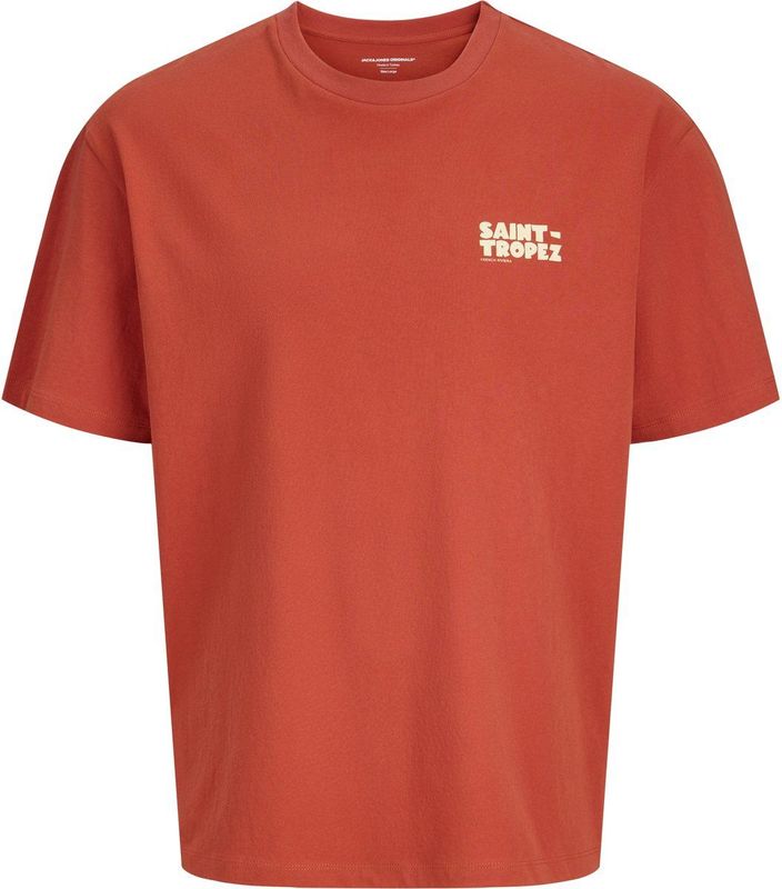 Jack & Jones Saint Tropez Shirt - Rood - Crème - 100% Katoen