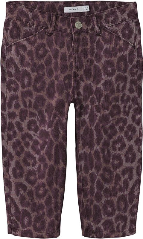 Mom-fit Broek - Panterprint - Zacht - Verstelbare Taille - Twill
