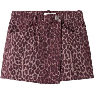 Panterprint Skort - Twill - Short - Mid-waist - Regular Fit