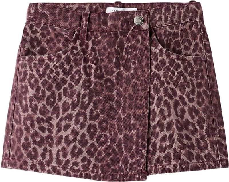 Panterprint Skort - Twill - Short - Mid-waist - Regular Fit