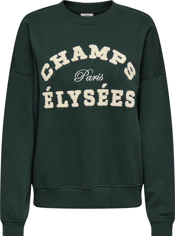 Jacqueline de Yong - Jdymesa O-neck Emb Sweat - Dames Trui - Groen - Regular Fit